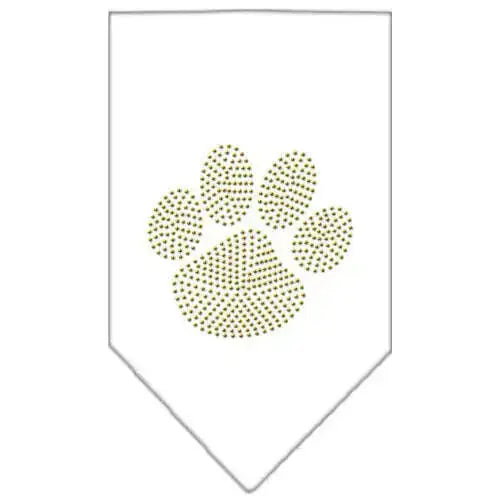 Paw-Gold-Rhinestone-Bandana-White-Large-GreatEagleInc-319125479
