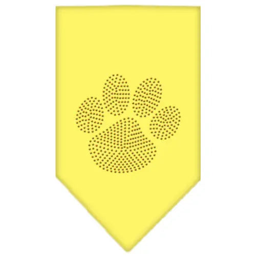 Paw Gold Rhinestone Bandana Yellow Small Default Title