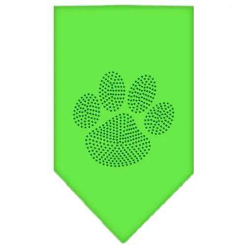 Paw Green Rhinestone Bandana Lime Green Small Default Title