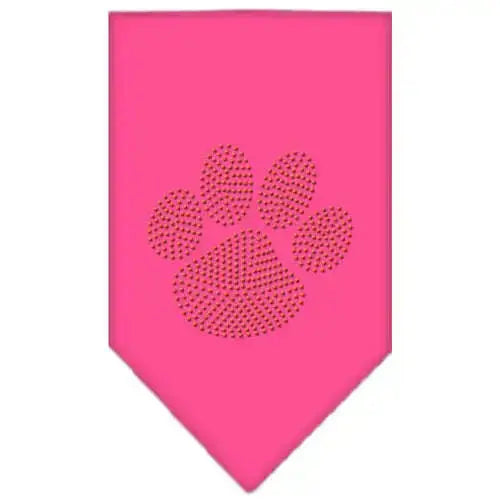 Paw-Orange-Rhinestone-Bandana-Bright-Pink-Large-GreatEagleInc-319123022
