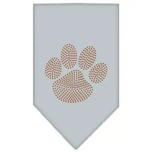 Paw-Orange-Rhinestone-Bandana-Grey-Small-GreatEagleInc-319122334