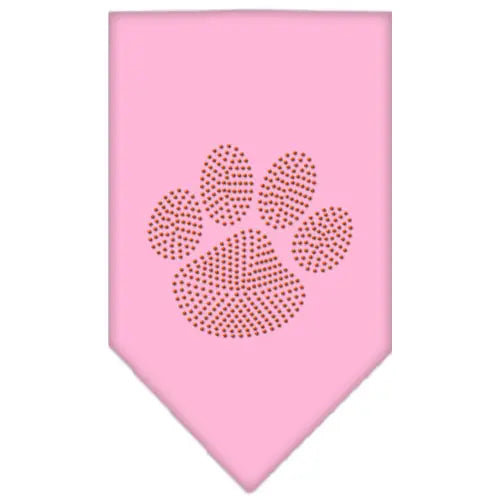Paw Orange Rhinestone Bandana Light Pink Large Default Title