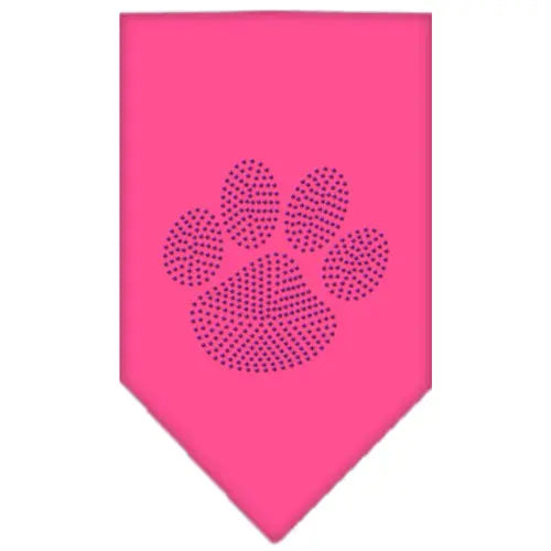 Paw Purple Rhinestone Bandana Bright Pink Large Default Title