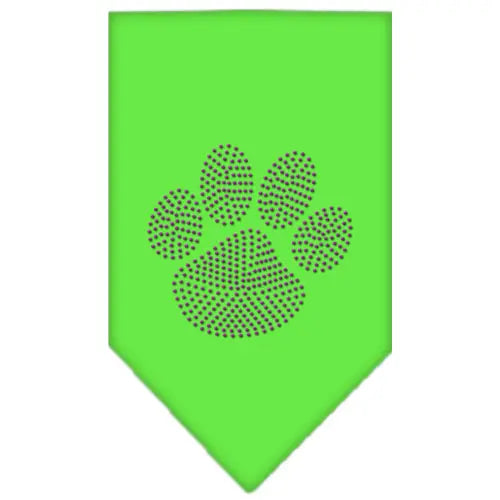 Paw Purple Rhinestone Bandana Lime Green Small Default Title