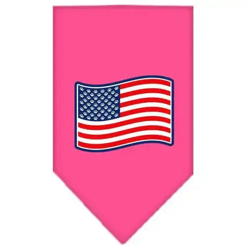 Paws-And-Stripes-Screen-Print-Bandana-Bright-Pink-Large-GreatEagleInc-319150130