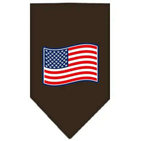 Paws-And-Stripes-Screen-Print-Bandana-Cocoa-Small-GreatEagleInc-319093444