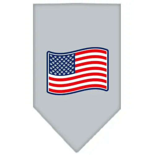 Paws-And-Stripes-Screen-Print-Bandana-Grey-Small-GreatEagleInc-319093332