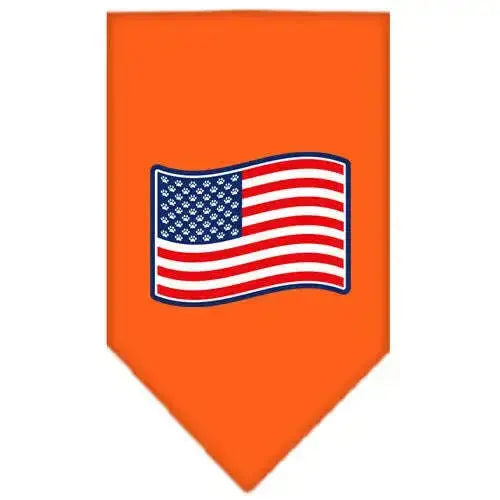 Paws-And-Stripes-Screen-Print-Bandana-Orange-Small-GreatEagleInc-319093095