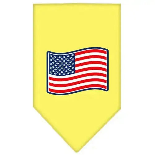 Paws-And-Stripes-Screen-Print-Bandana-Yellow-Small-GreatEagleInc-319092643