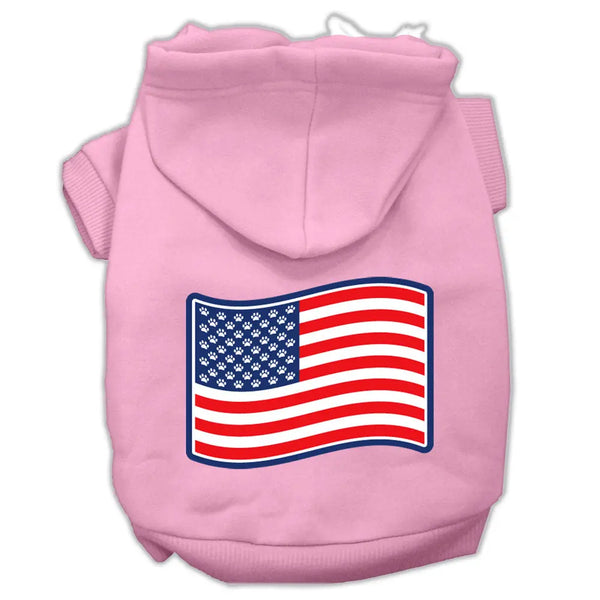 Paws And Stripes Screen Print Pet Hoodies Light Pink Size M Default Title