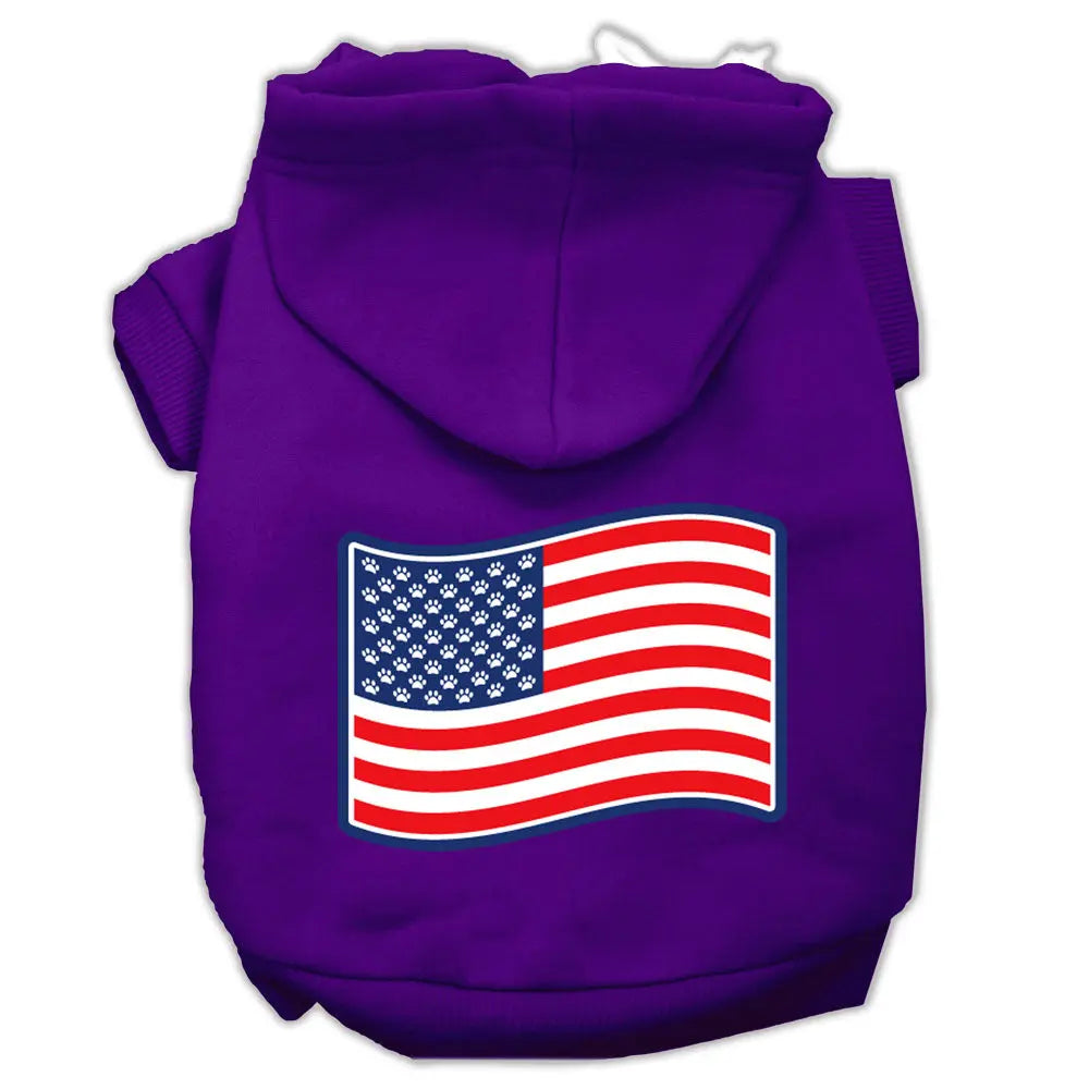 Paws And Stripes Screen Print Pet Hoodies Purple Size M Default Title