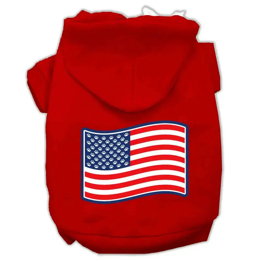 Paws-And-Stripes-Screen-Print-Pet-Hoodies-Red-Size-Xxl-GreatEagleInc-333901973
