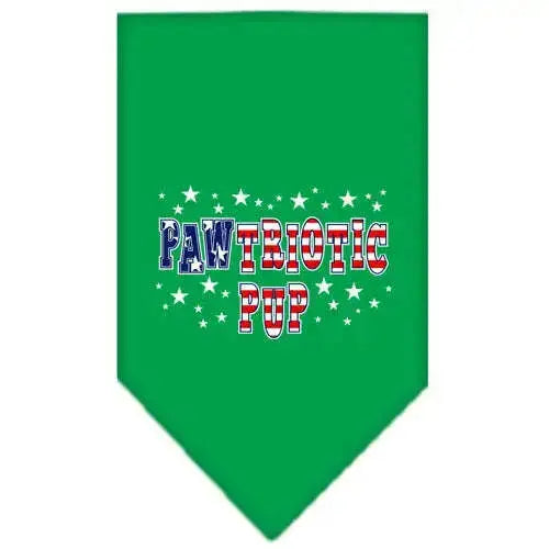 Pawtriotic-Pup-Screen-Print-Bandana-Emerald-Green-Large-GreatEagleInc-319092228
