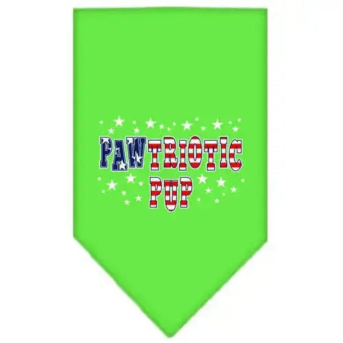 Pawtriotic-Pup-Screen-Print-Bandana-Lime-Green-Small-GreatEagleInc-333916182