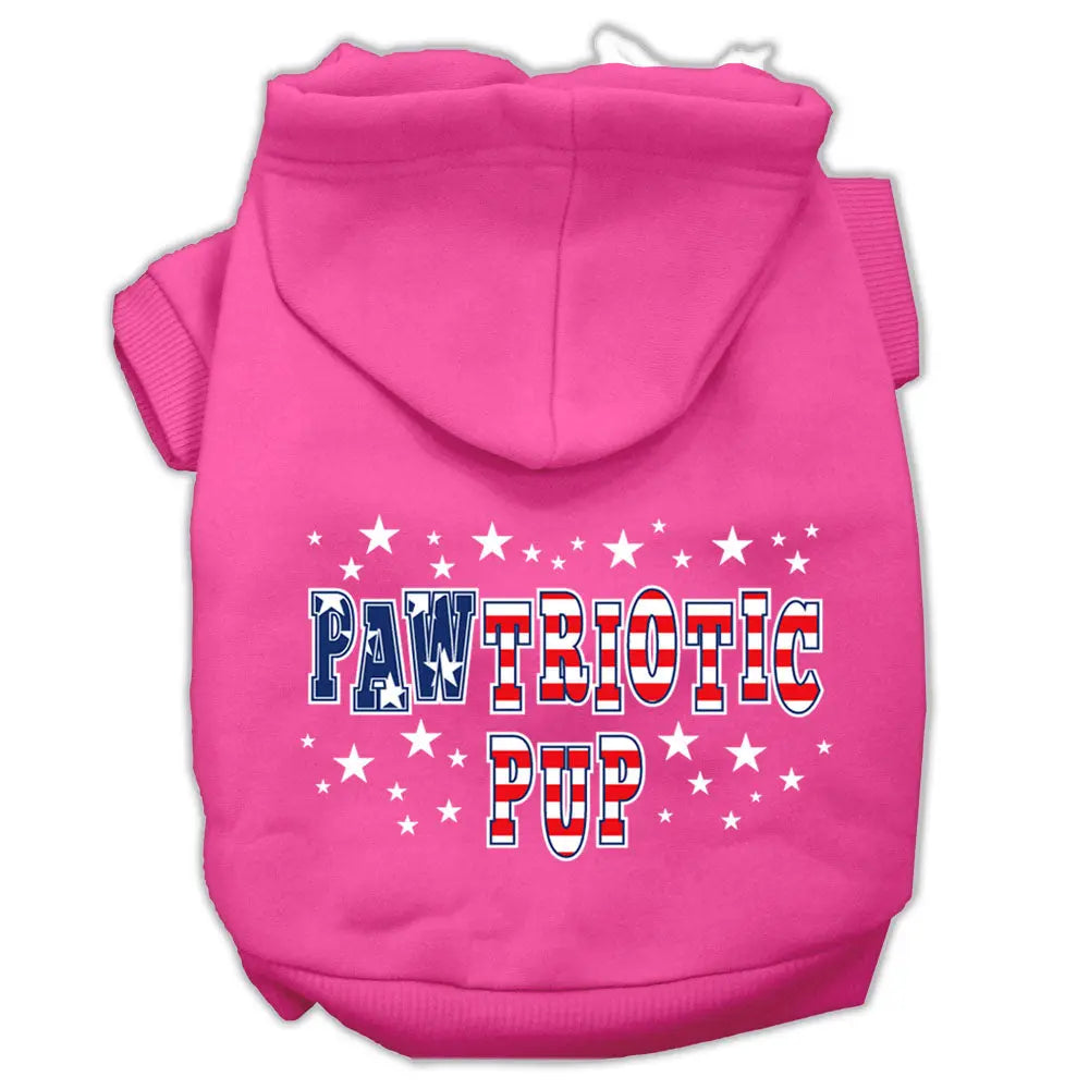 Pawtriotic Pup Screen Print Pet Hoodies Bright Pink Size Xs Default Title