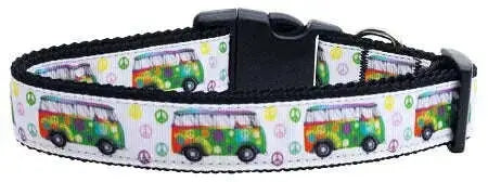 Peace-Bus-Nylon-Dog-Collar-Medium-Narrow-GreatEagleInc-318907694
