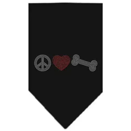 Peace-Love-Bone-Rhinestone-Bandana-Black-Small-GreatEagleInc-333882693