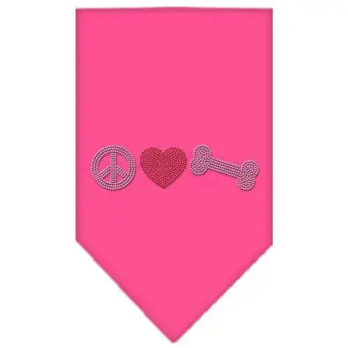 Peace-Love-Bone-Rhinestone-Bandana-Bright-Pink-Small-GreatEagleInc-333882541