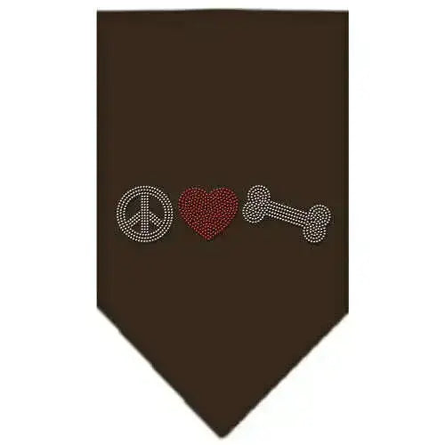 Peace-Love-Bone-Rhinestone-Bandana-Cocoa-Small-GreatEagleInc-333941495