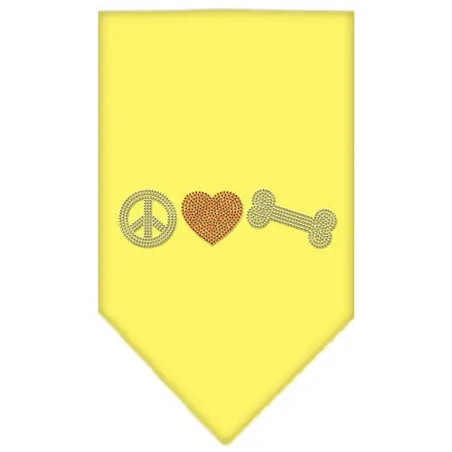 Peace Love Bone Rhinestone Bandana Yellow Small Default Title