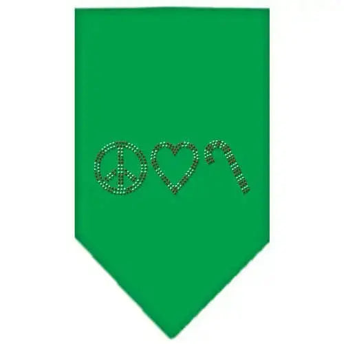 Peace-Love-Candy-Cane-Rhinestone-Bandana-Emerald-Green-Small-GreatEagleInc-318997086