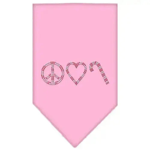 Peace-Love-Candy-Cane-Rhinestone-Bandana-Light-Pink-Small-GreatEagleInc-319321558