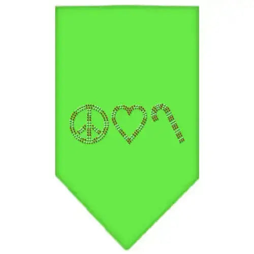 Peace-Love-Candy-Cane-Rhinestone-Bandana-Lime-Green-Large-GreatEagleInc-318996368
