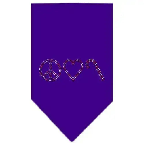 Peace-Love-Candy-Cane-Rhinestone-Bandana-Purple-Small-GreatEagleInc-318997460