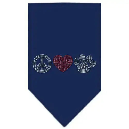 Peace-Love-Paw-Rhinestone-Bandana-Navy-Blue-Small-GreatEagleInc-333881487