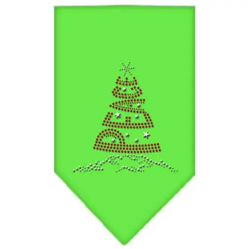 Peace Tree Rhinestone Bandana Lime Green Large Default Title