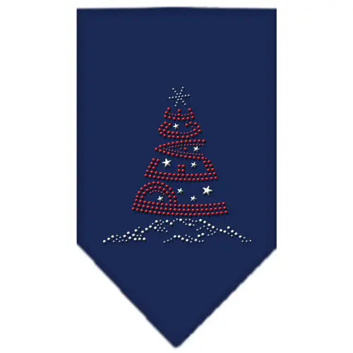 Peace Tree Rhinestone Bandana Navy Blue Large Default Title