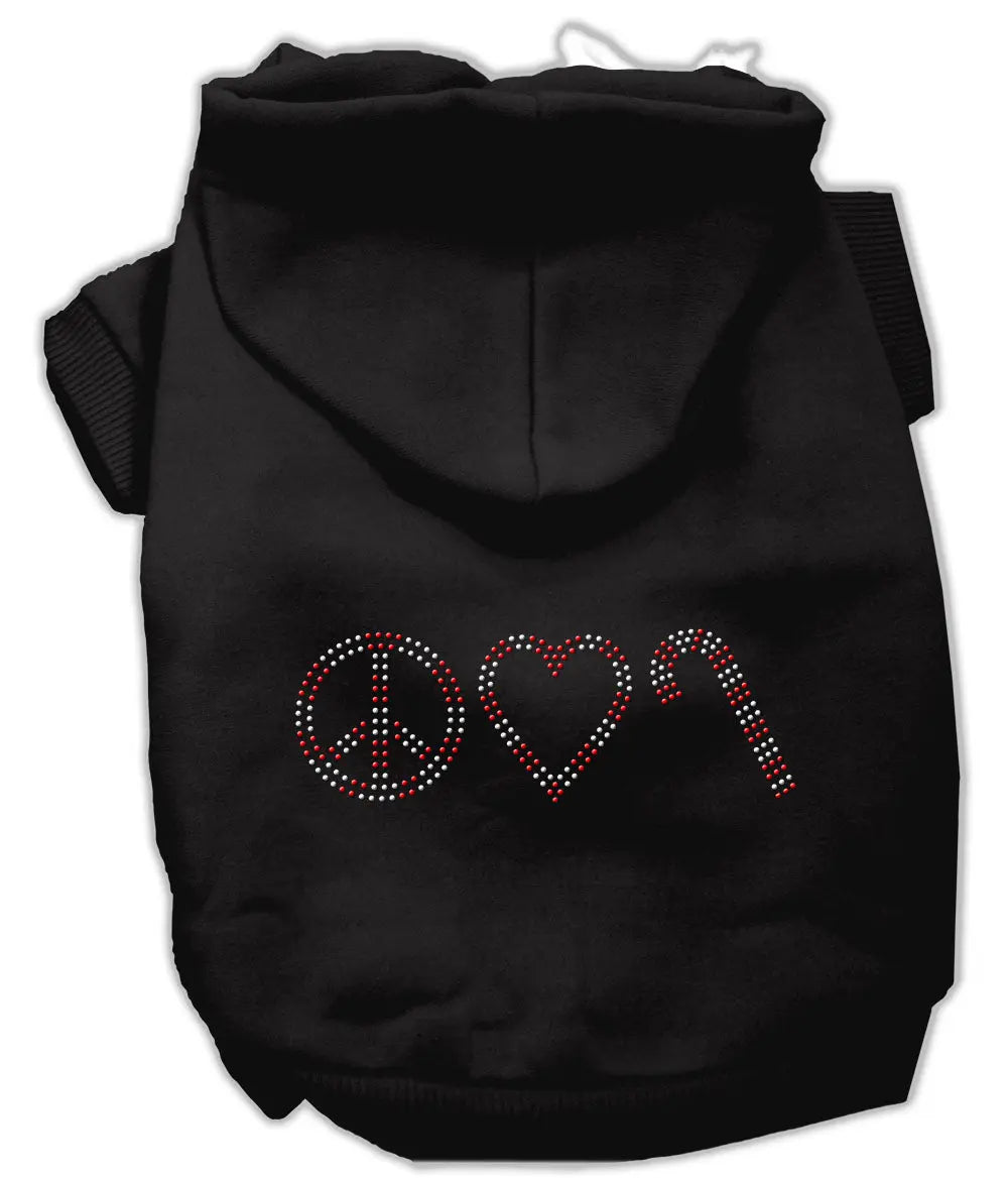 Peace, Love And Candy Canes Hoodies Black M Default Title