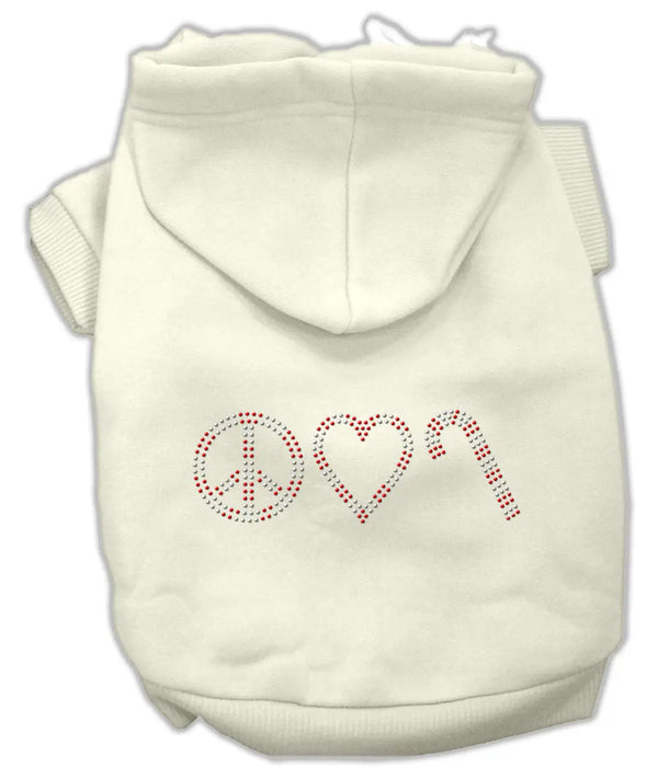 Peace, Love And Candy Canes Hoodies Cream S Default Title
