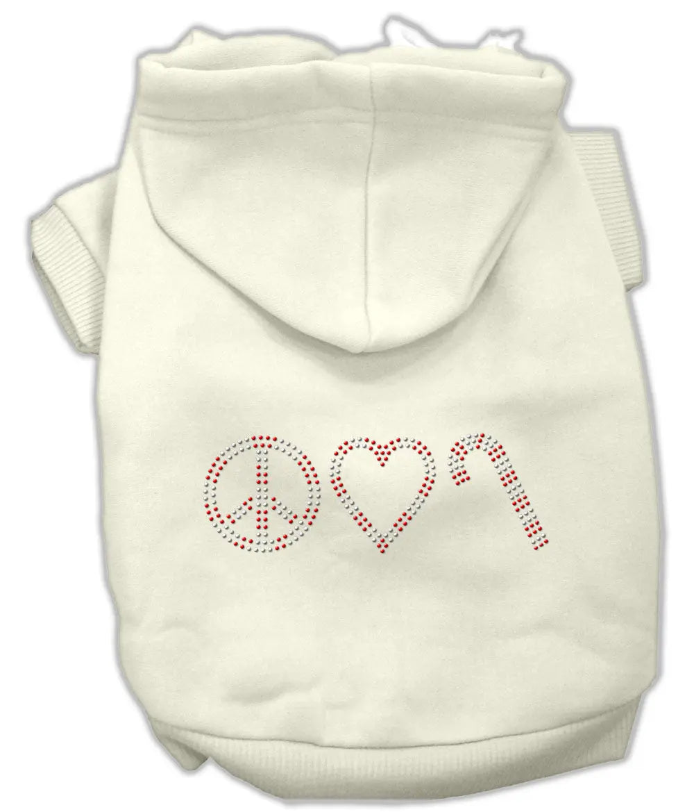 Peace, Love And Candy Canes Hoodies Cream Xs Default Title