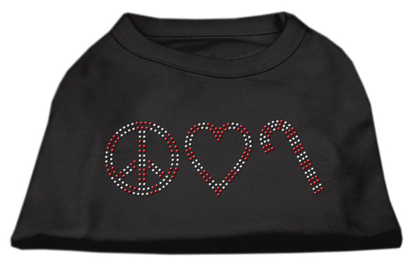 Peace, Love, And Candy Canes Shirts Black L Default Title