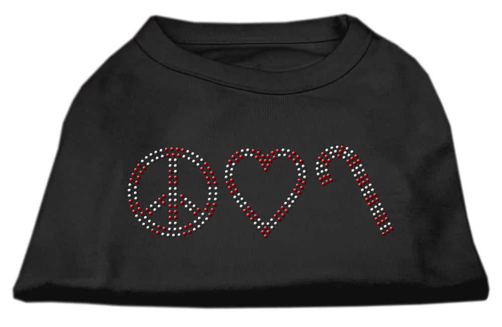 Peace, Love, And Candy Canes Shirts Black Xxl Default Title