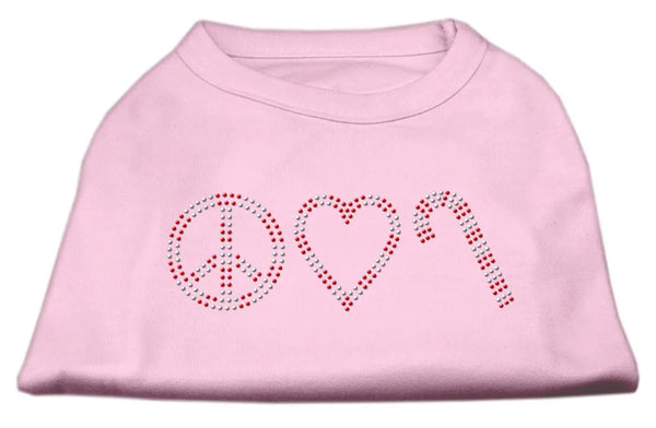 Peace, Love, And Candy Canes Shirts Light Pink Xxl Default Title