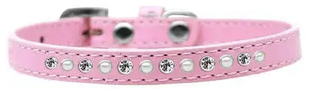 Pearl-And-Clear-Crystal-Size-16-Light-Pink-Puppy-Collar-GreatEagleInc-319635032