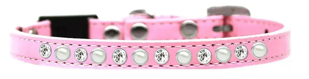 Pearl-And-Clear-Jewel-Breakaway-Cat-Collar-Light-Pink-Size-10-GreatEagleInc-334286328