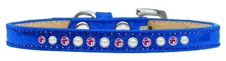 Pearl-And-Pink-Crystal-Size-10-Blue-Puppy-Ice-Cream-Collar-GreatEagleInc-333936895