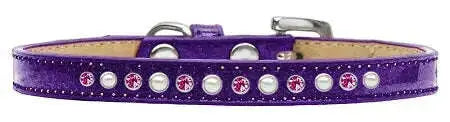 Pearl-And-Pink-Crystal-Size-12-Purple-Puppy-Ice-Cream-Collar-GreatEagleInc-333907161