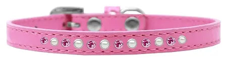 Pearl And Pink Crystal Size 16 Bright Pink Puppy Collar Default Title