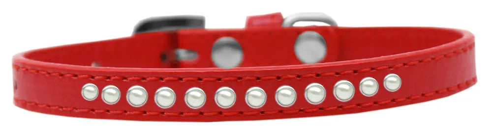 Pearl Size 16 Red Puppy Collar Default Title