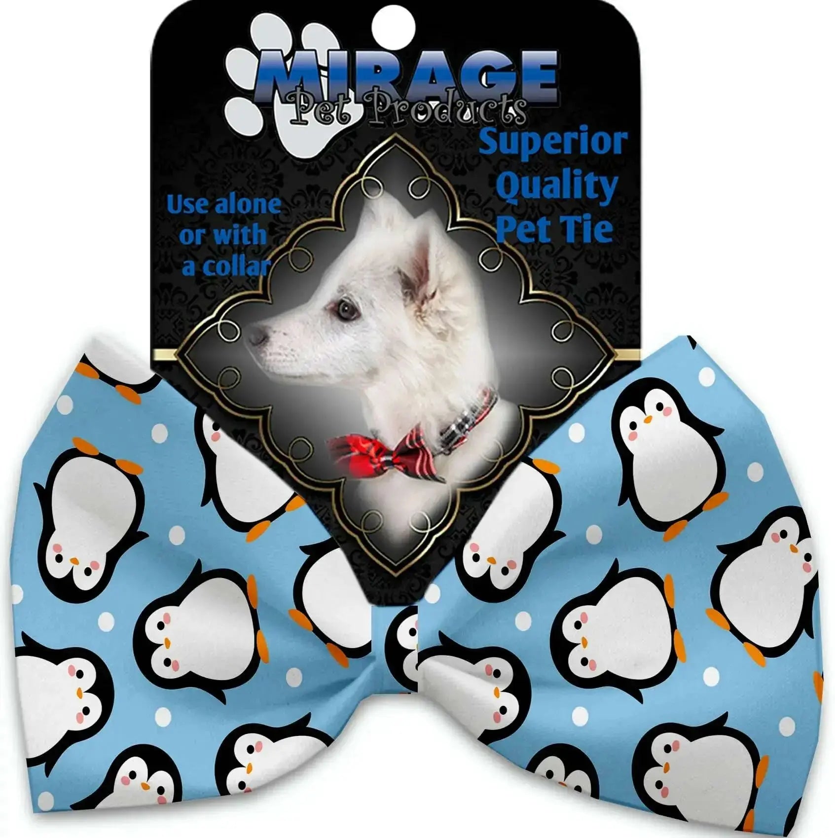 Penguins-In-Blue-Pet-Bow-Tie-Collar-Accessory-With-Velcro-GreatEagleInc-333772663