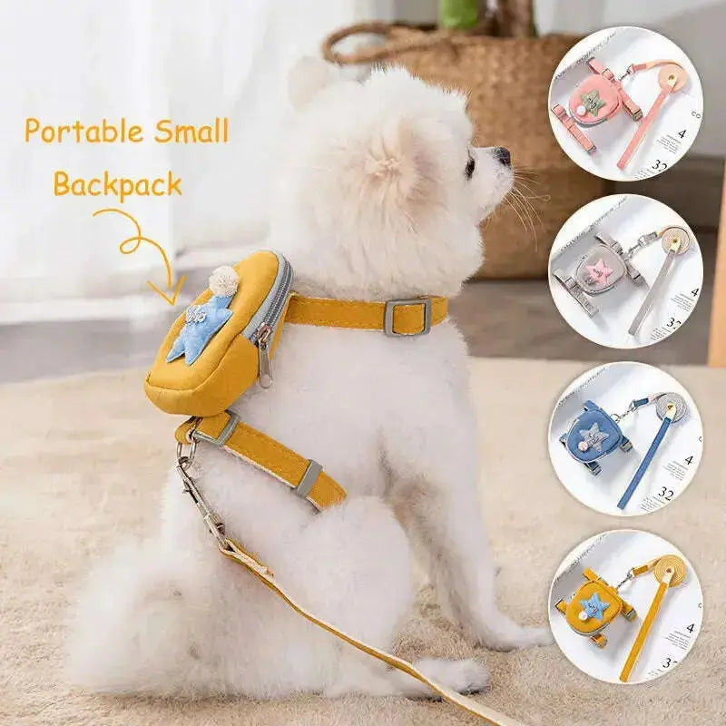Pet-Cute-Dog-Cat-Harness-with-backpack-Medium-small-Dog-Lead-Walking-Running-training-Leashes-Dogs-Chest-Strap-star-pattern-Vest-GreatEagleInc-334817263