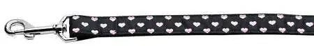 Pink-And-Black-Dotty-Hearts-Nylon-Dog-Leash-5-8-Inch-Wide-4ft-Long-GreatEagleInc-318924716