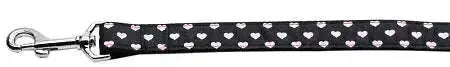 Pink-And-Black-Dotty-Hearts-Nylon-Dog-Leash-5-8-Inch-Wide-6ft-Long-GreatEagleInc-318924871