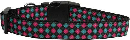 Pink-And-Blue-Plaid-Nylon-Dog-Collar-Xl-GreatEagleInc-318915034