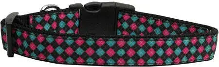Pink-And-Blue-Plaid-Nylon-Dog-Collar-Xs-GreatEagleInc-318915121