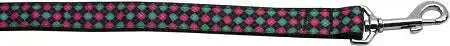 Pink-And-Blue-Plaid-Nylon-Dog-Leash-3-8-Inch-Wide-4ft-Long-GreatEagleInc-318535122